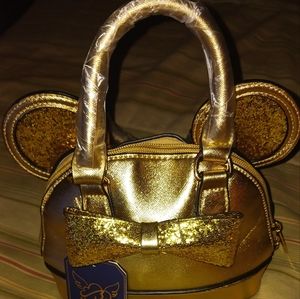 Girls Gold Minnie Mouse Purse